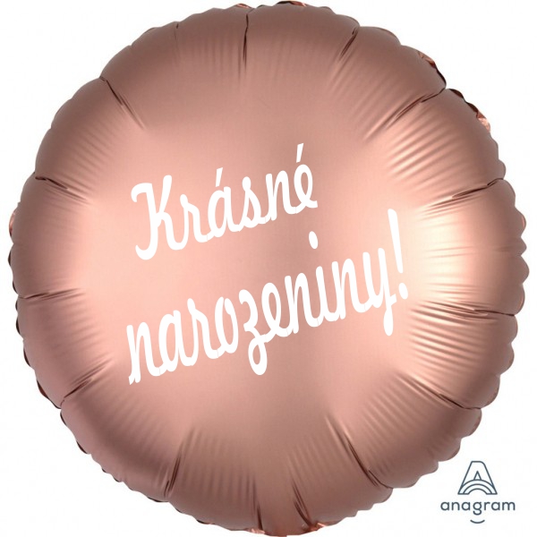 Balónek fóliový růžovo zlatý kruh Krásné narozeniny! 